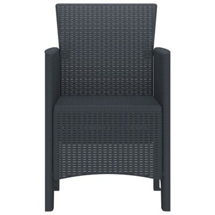 Garden Chairs 4 Pcs Anthracite Poly Rattan Naialn