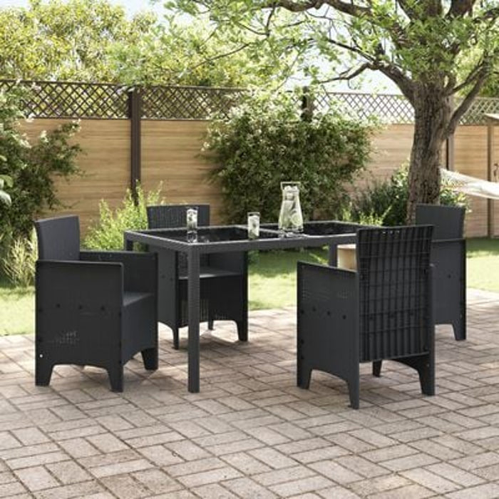 Garden Chairs 4 Pcs Anthracite Poly Rattan Naialn