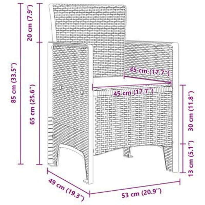 Garden Chairs With Cushions 4 Pcs Brown Poly Rattan Naiaia