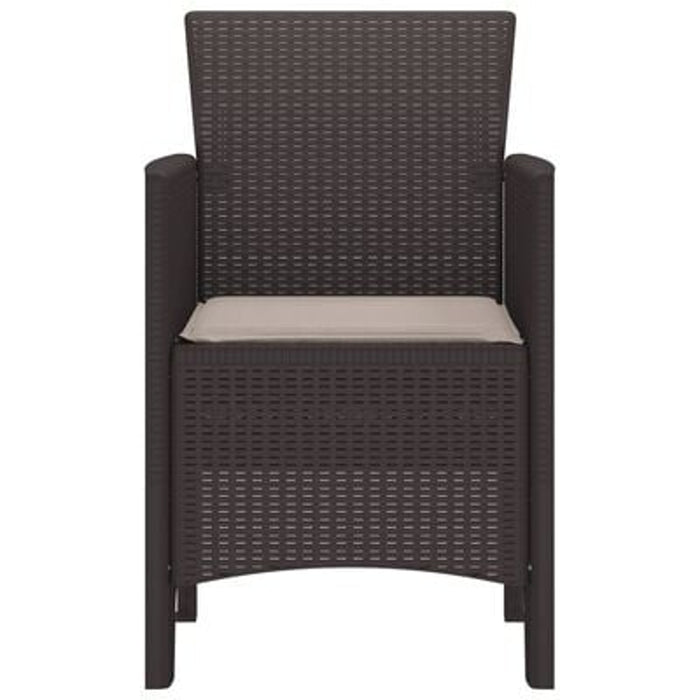 Garden Chairs With Cushions 4 Pcs Brown Poly Rattan Naiaia