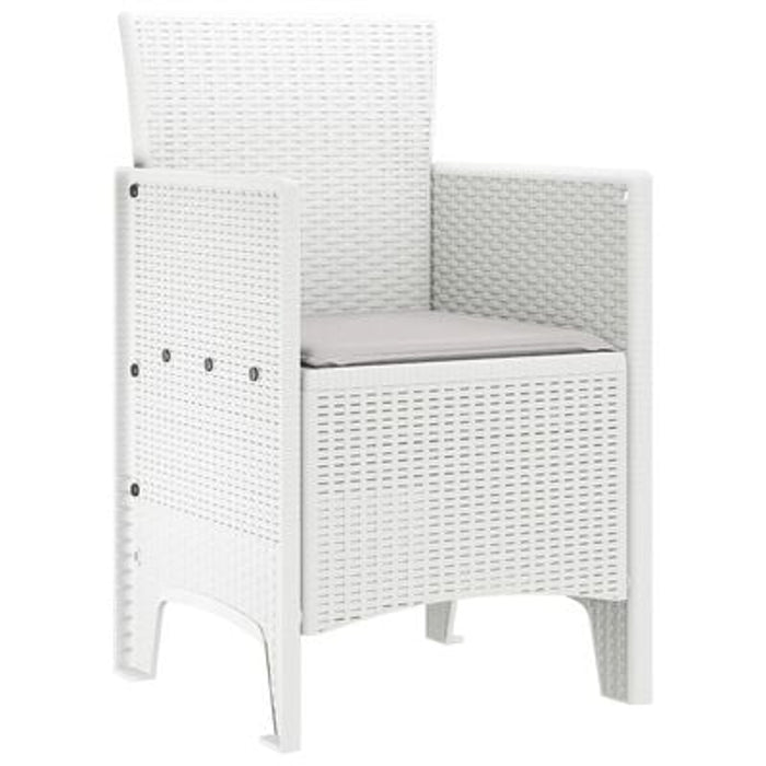Garden Chairs With Cushions 2 Pcs White Poly Rattan Naialb
