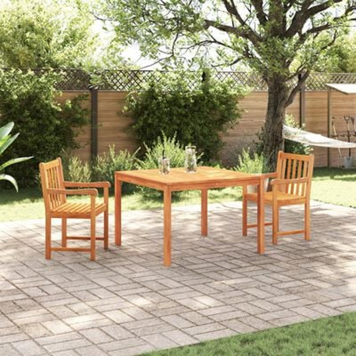 3 Piece Garden Dining Set - Solid Acacia Wood Ttiplap