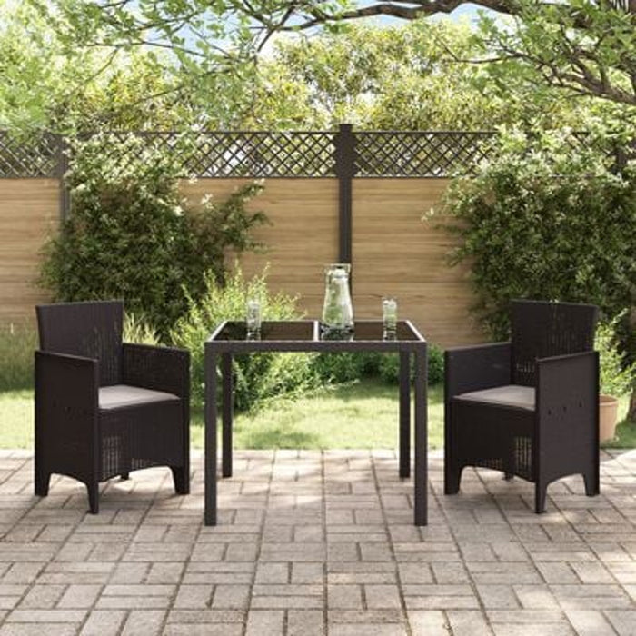Garden Chairs With Cushions 2 Pcs Brown Poly Rattan Naiapa