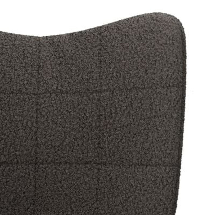 Relaxing Chair Dark Grey Curly Wool-Like Fabric Axbboinb