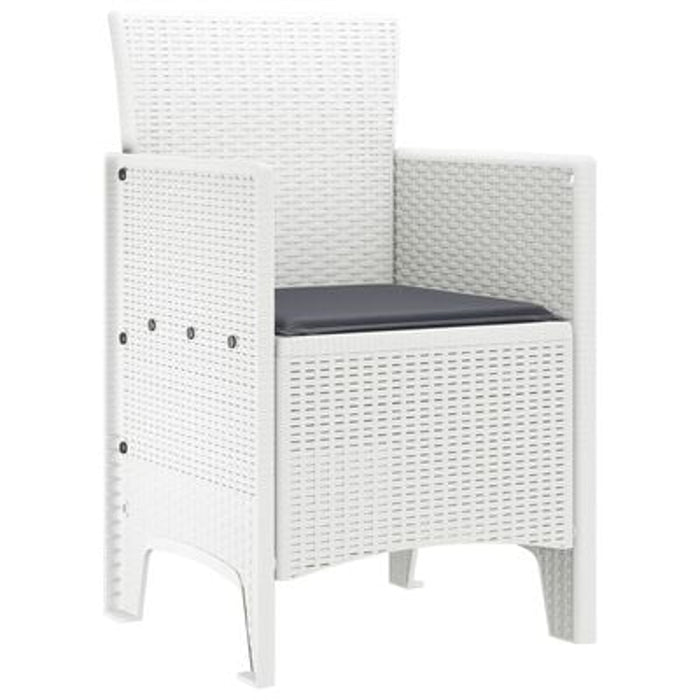 Garden Chairs With Cushions 2 Pcs White Poly Rattan Naialo