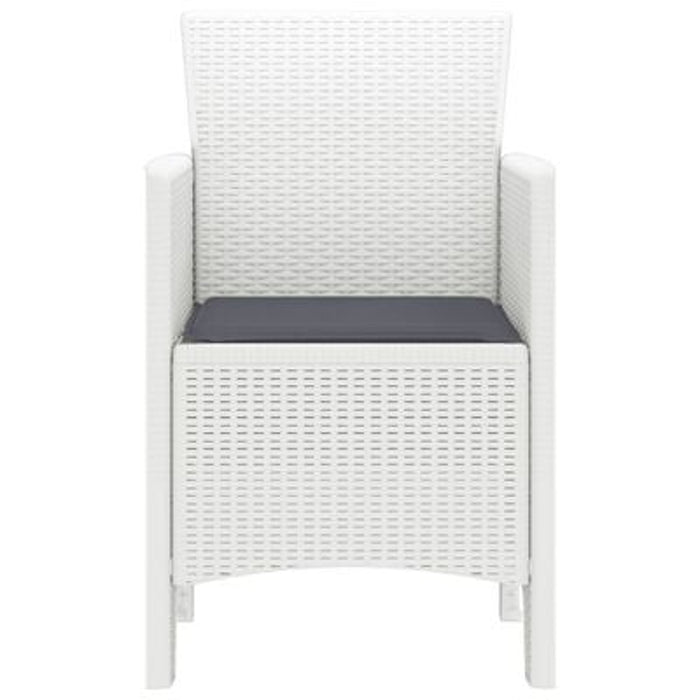 Garden Chairs With Cushions 2 Pcs White Poly Rattan Naialo