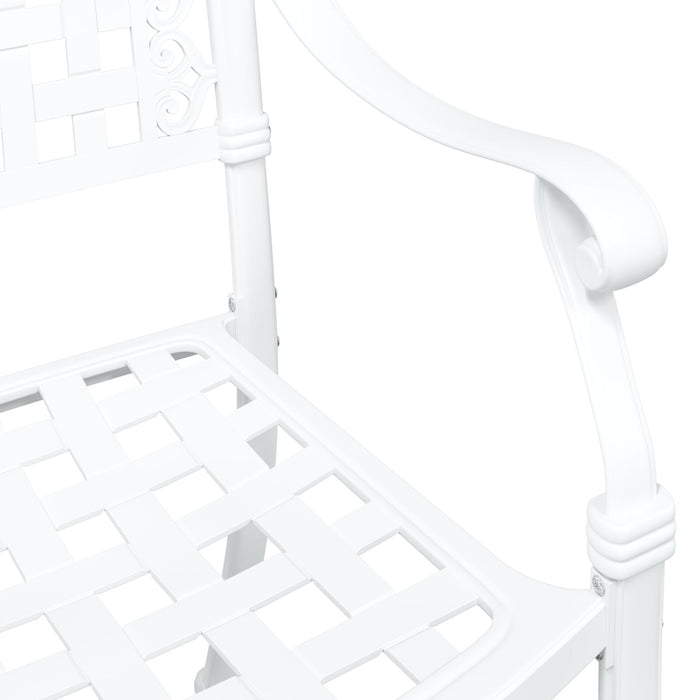 Outdoor Chairs 2 Pack White Cast Aluminium Axbbxtix