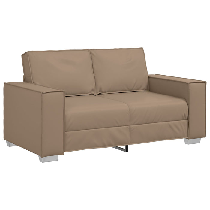 Loveseat Sofa In Cappuccino - 120 Cm Faux Leather Aobpbak