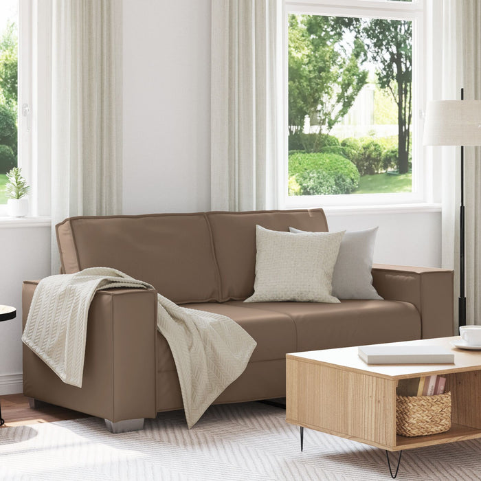 Loveseat Sofa In Cappuccino 140Cm Faux Leather Aobpbpp