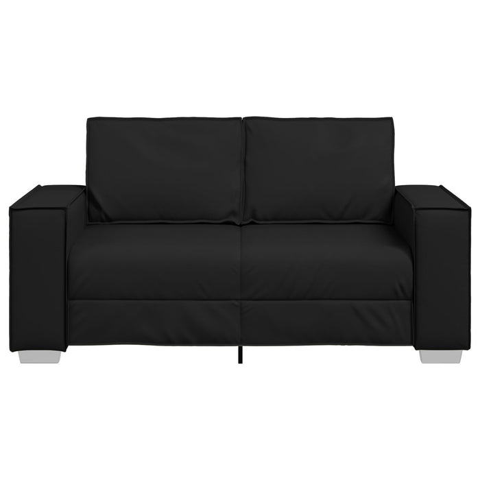 Loveseat Sofa Black 120 Cm Faux Leather Aobpbpb