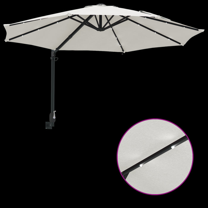 Wall-Mounted Garden Parasol With Leds Sand 248 Cm Axbbtxat