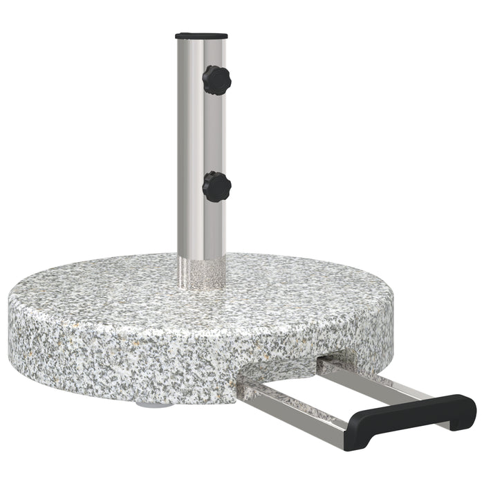 Wheeled Parasol Base With Handle Grey Granite 29 Kg Round Axbbxnob