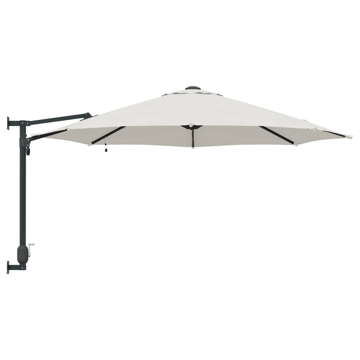 Wall-Mounted Garden Parasol With Leds Sand 248 Cm Axbbtxat