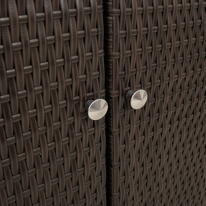 Storage Cabinet Brown 100X36X102 Cm Rattan Aobtnxx