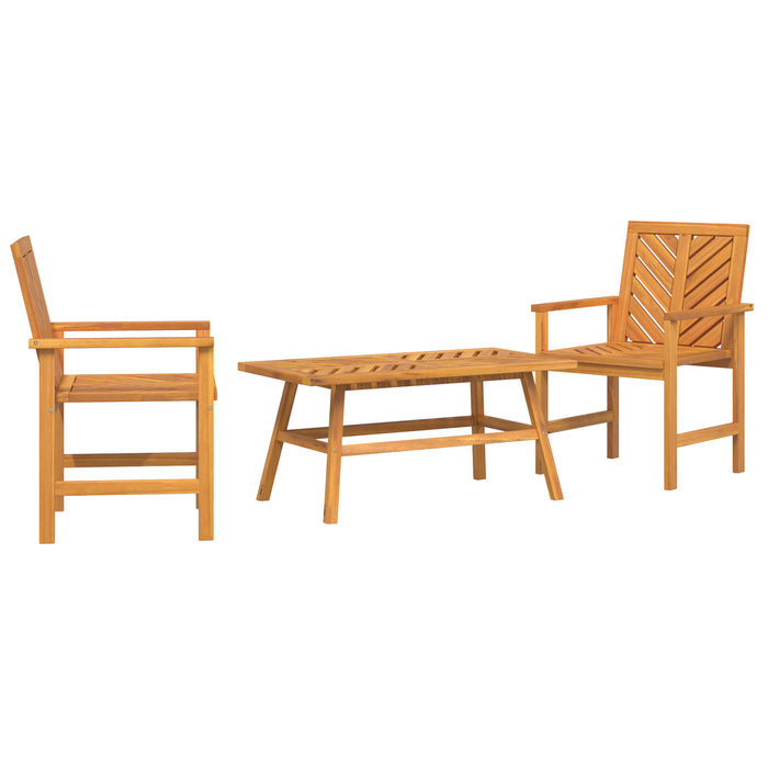 3 Piece Garden Lounge Set Solid Wood Acacia Topaoto