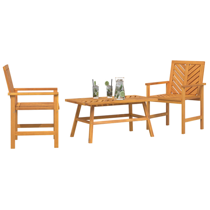 3 Piece Garden Lounge Set Solid Wood Acacia Topaoto