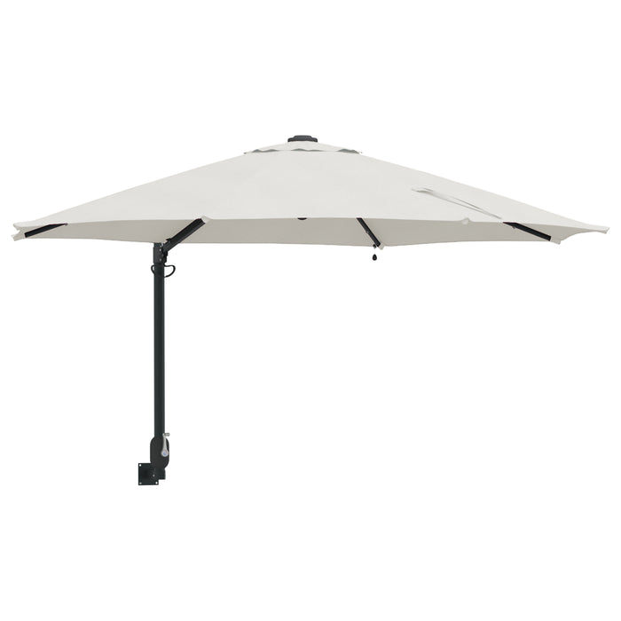 Wall-Mounted Garden Parasol With Leds Sand 248 Cm Axbbtxat