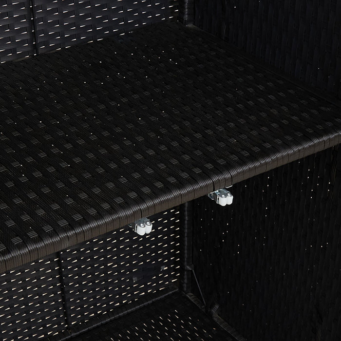 Storage Cabinet Black 100X36X102 Cm Rattan Aobtnxo