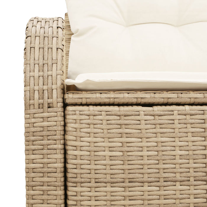 2-Seater Garden Sofa With Cushions Beige Poly Rattan Axbblitl