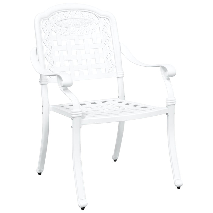 Outdoor Chairs 2 Pack White Cast Aluminium Axbbxtix