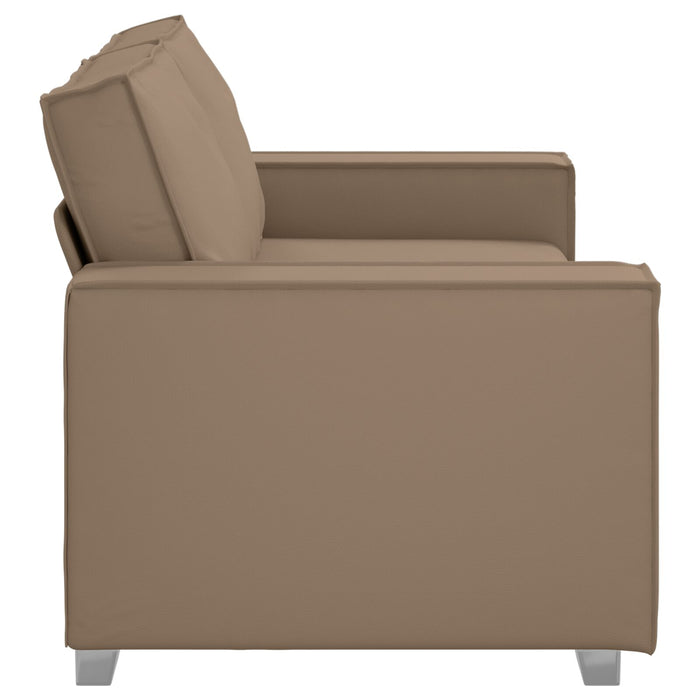 Loveseat Sofa In Cappuccino 140Cm Faux Leather Aobpbpp