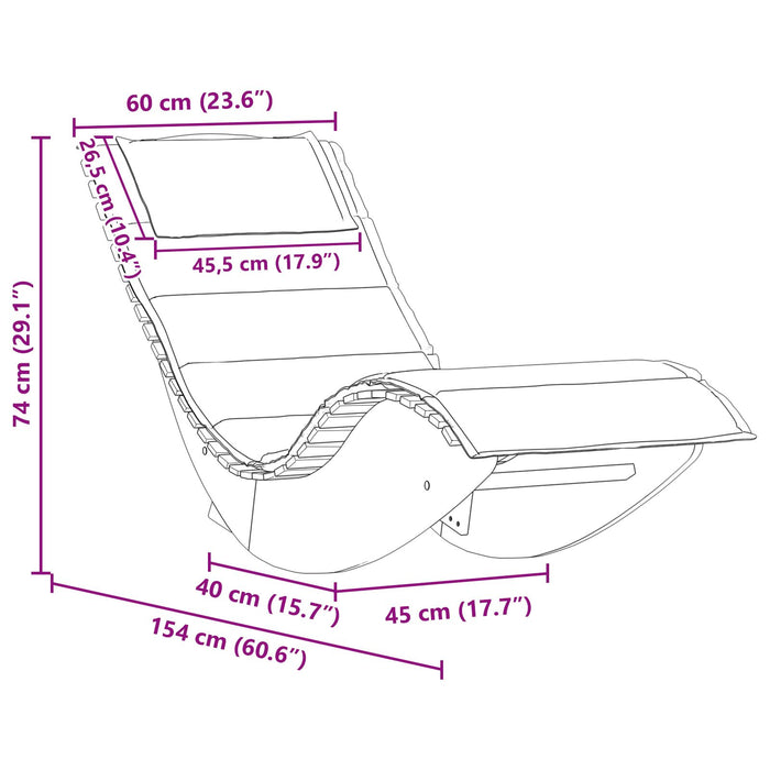 Sun Lounger Set Of 2 Taupe Solid Acacia Wood Standard Ergonomic Ttxkoti