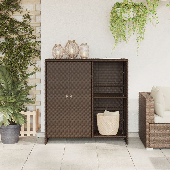 Storage Cabinet Brown 100X36X102 Cm Rattan Aobtnxx