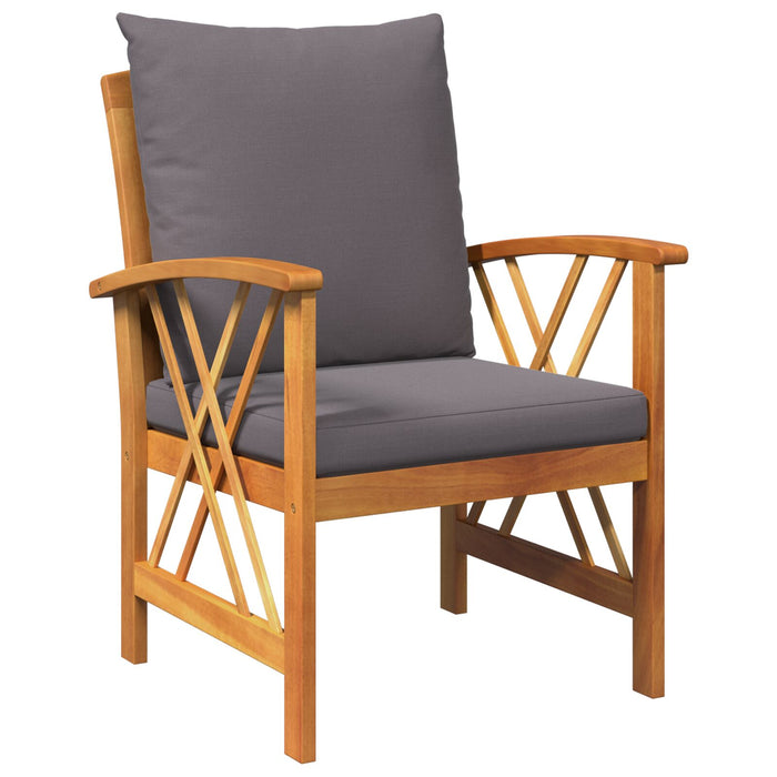 3 Piece Garden Lounge Set With Cushions Solid Acacia Wood Aoblapb