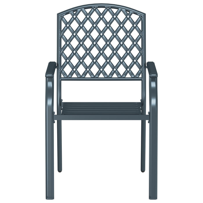 Garden Chairs 2 Pcs Stackable Anthracite Steel Tlxiip