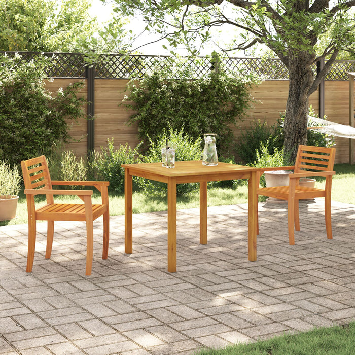 3 Piece Outdoor Dining Set - Solid Acacia Wood Ttipllk