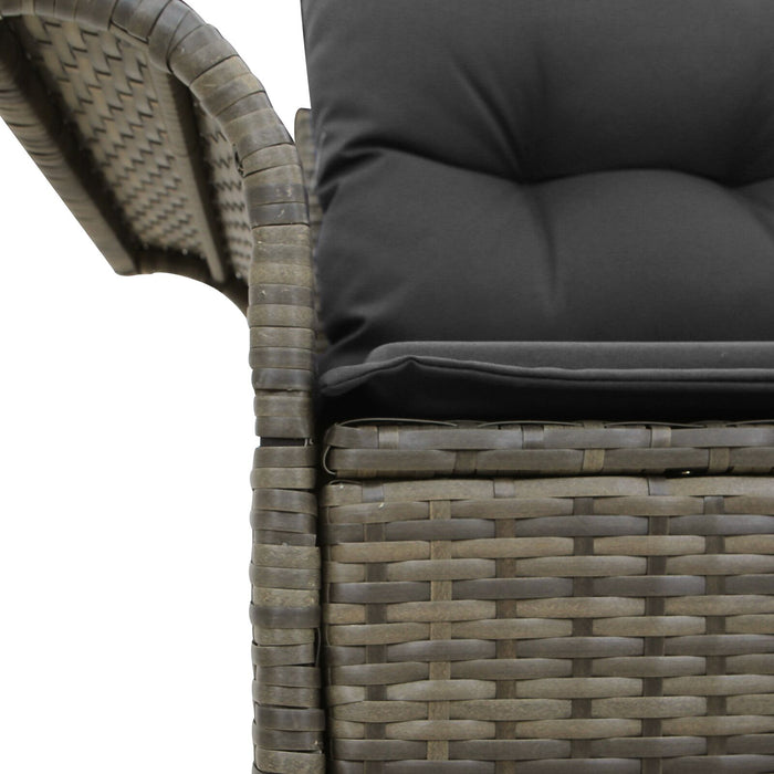 2-Seater Garden Sofa With Storage & Cushions Grey Poly Rattan Axbbliba