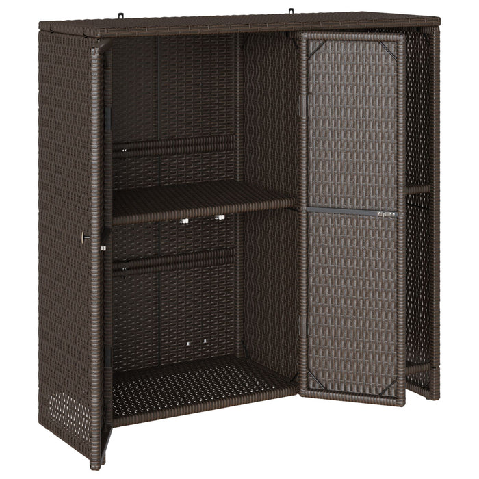 Storage Cabinet Brown 100X36X102 Cm Rattan Aobtnxx