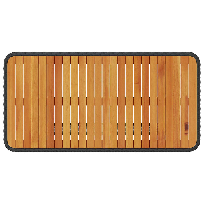 4 Piece Garden Dining Set With Cushions Black Poly Rattan Acacia Axbbikxo