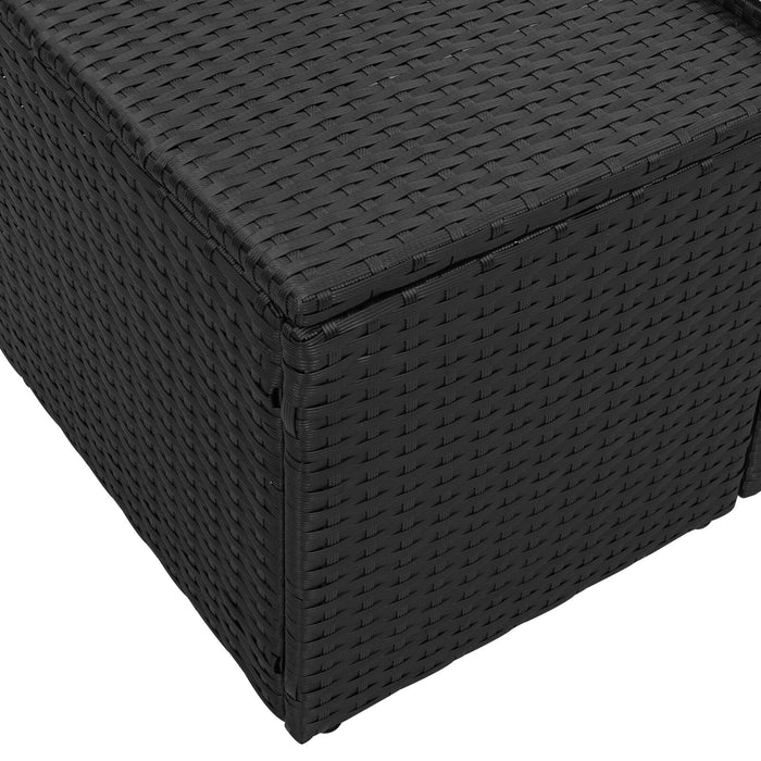 2-Seater Garden Sofa With Cushions Black Poly Rattan Axbblnbo