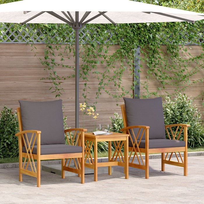 3 Piece Garden Lounge Set With Cushions Solid Acacia Wood Aoblapb