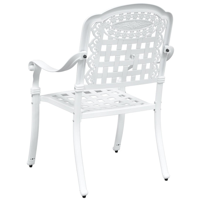 Outdoor Chairs 2 Pack White Cast Aluminium Axbbxtix