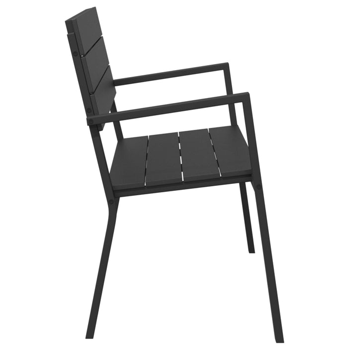 Garden Bench - Steel And Wpc In Black Axbboiit