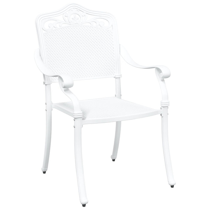 Garden Chairs 2 Pack White Cast Aluminium Axbbxtnb