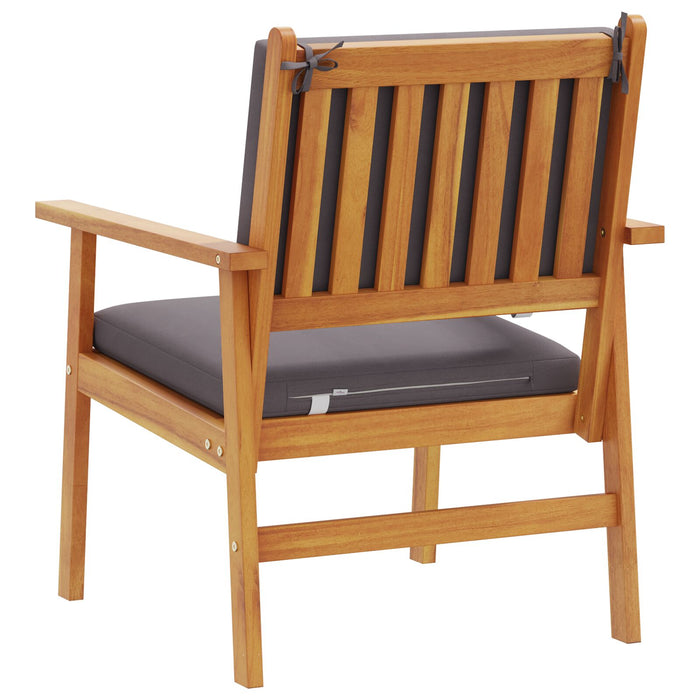 Outdoor Chairs 2 Pcs With Cushions Solid Acacia Wood Aoblpnb