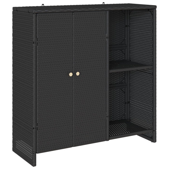 Storage Cabinet Black 100X36X102 Cm Rattan Aobtnxo