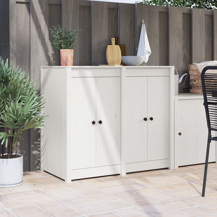 Outdoor Kitchen Doors 2 Pcs White 50X9X82 Cm Solid Wood Pine Nlnoix