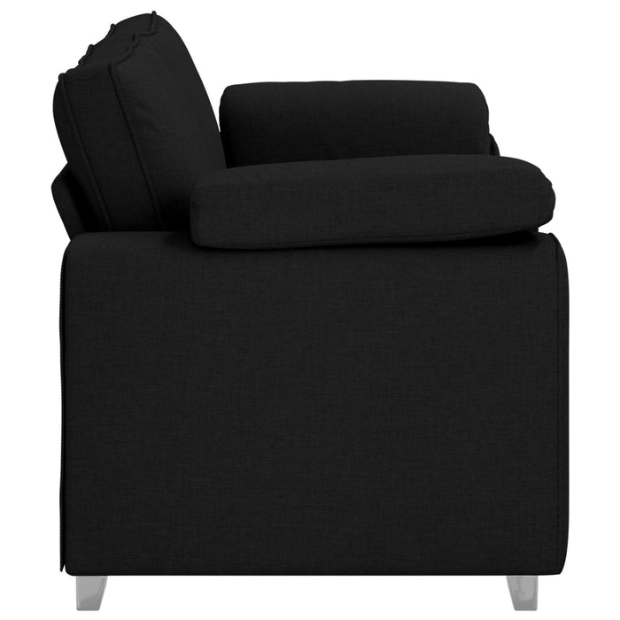 Loveseat Sofa Black 140 Cm Fabric Aobpxxk