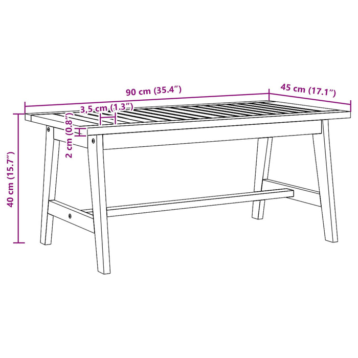 Coffee Table 90X45X40 Cm Solid Wood Acacia Aoblapt