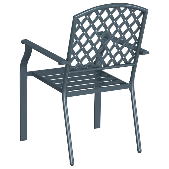 Garden Chairs 2 Pcs Stackable Anthracite Steel Tlxiip