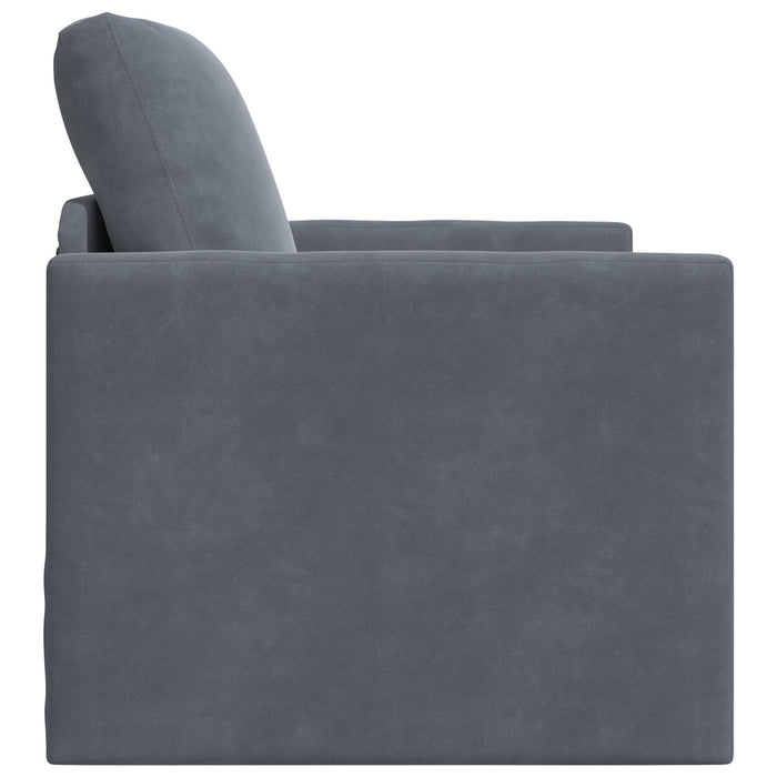 Floor Sofa Single Convertible Velvet 74X77X81 Cm Dark Grey Aobllot