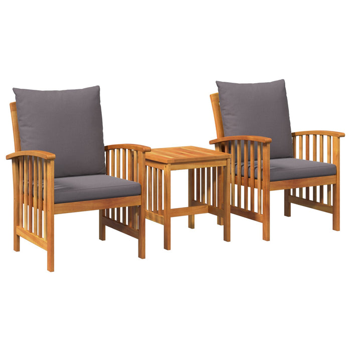3 Piece Garden Lounge Set With Cushions Made From Solid Acacia Wood Aoblaan