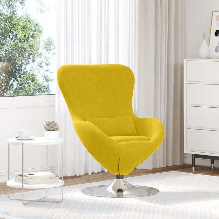 Egg Chair Yellow Velvet Axbbxito