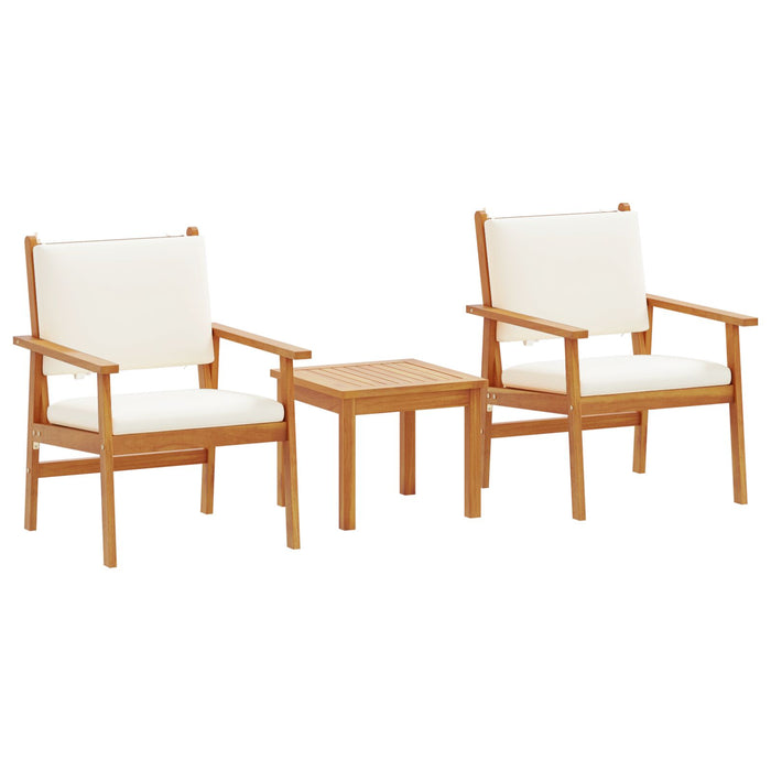 3 Piece Garden Bistro Set With Cushions Solid Wood Acacia Aoblpii