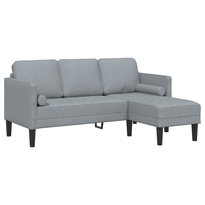 3-Seater L-Shaped Sofa In Light Grey, 160 Cm Fabric Axbbokot