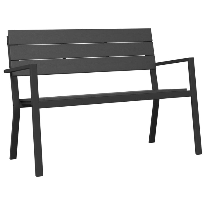Garden Bench - Steel And Wpc In Black Axbboiit